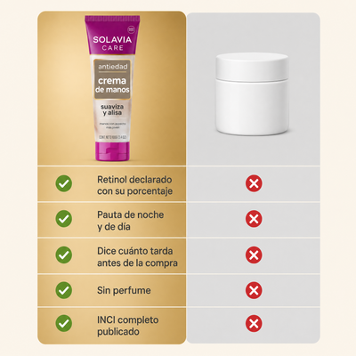 Crema de manos con retinol